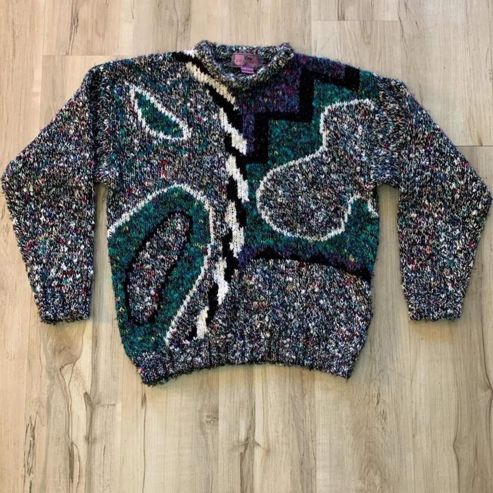 Vintage 1990s Concrete multi color abstract sweater